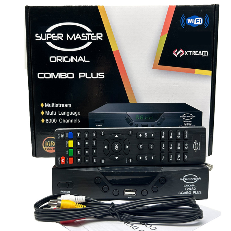 African Master DVB T2 S2+C Combo decoder HD TV set-top box H.264 in stock pic 1