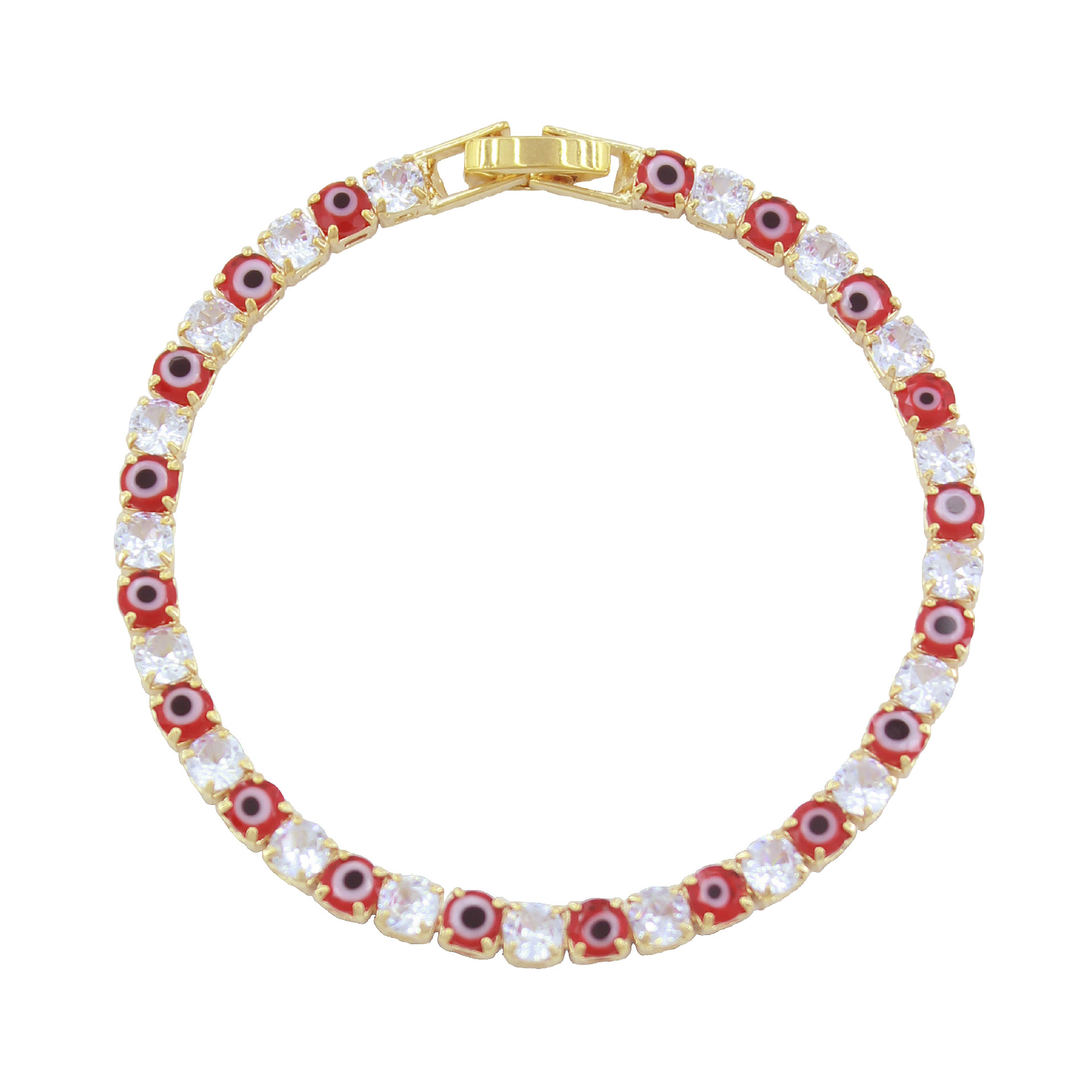 土耳其蓝眼睛恶魔之眼手链铜镀银满钻网球链跨境时尚邪眼饰品工厂批发详情17