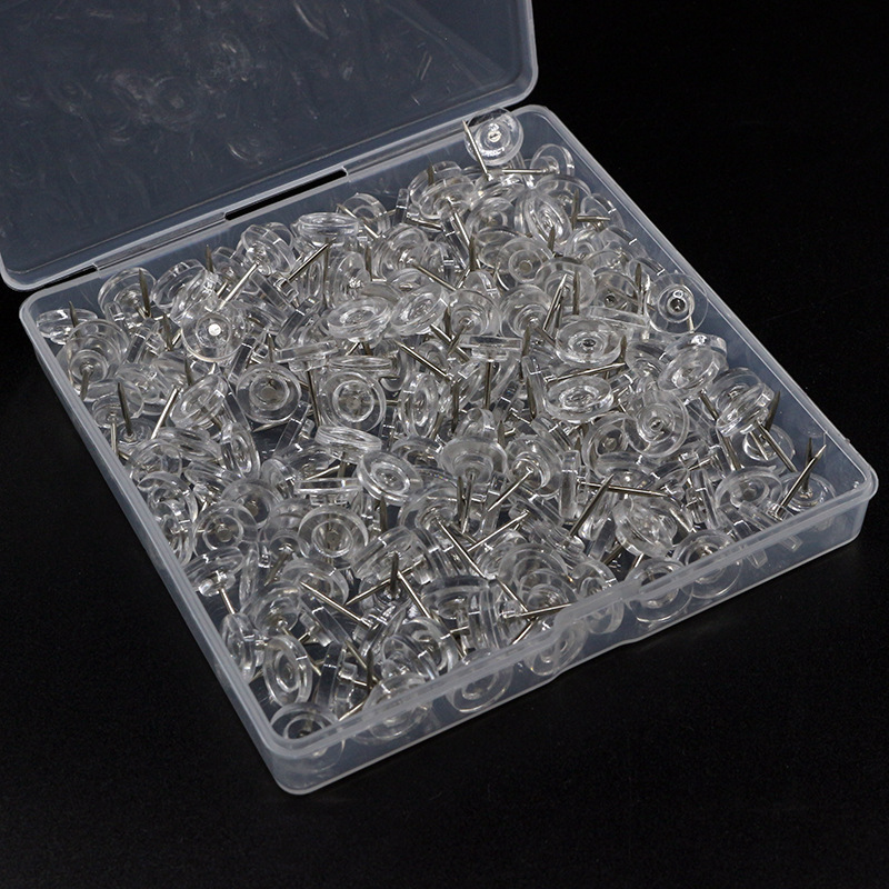 透明色黑色白色圆头图钉工字钉盒装图片照片墙软木板装饰按钉图钉详情5