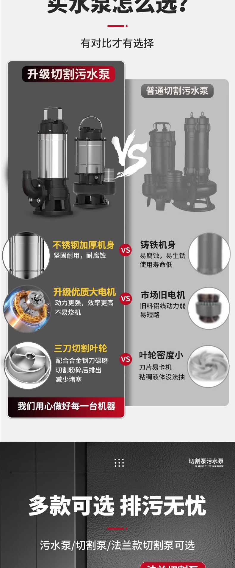 淤泥泵化粪池抽粪泵家庭刀片农田抽水机大功率污水泵大马力污水泵详情3