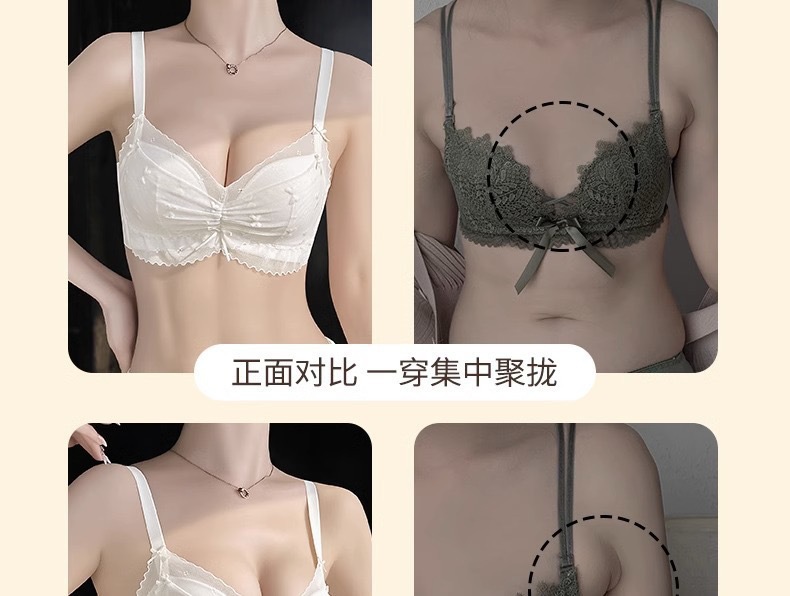 内衣女士小胸聚拢显大调整型无钢圈收副乳防下垂蕾丝夏薄款舒适详情10
