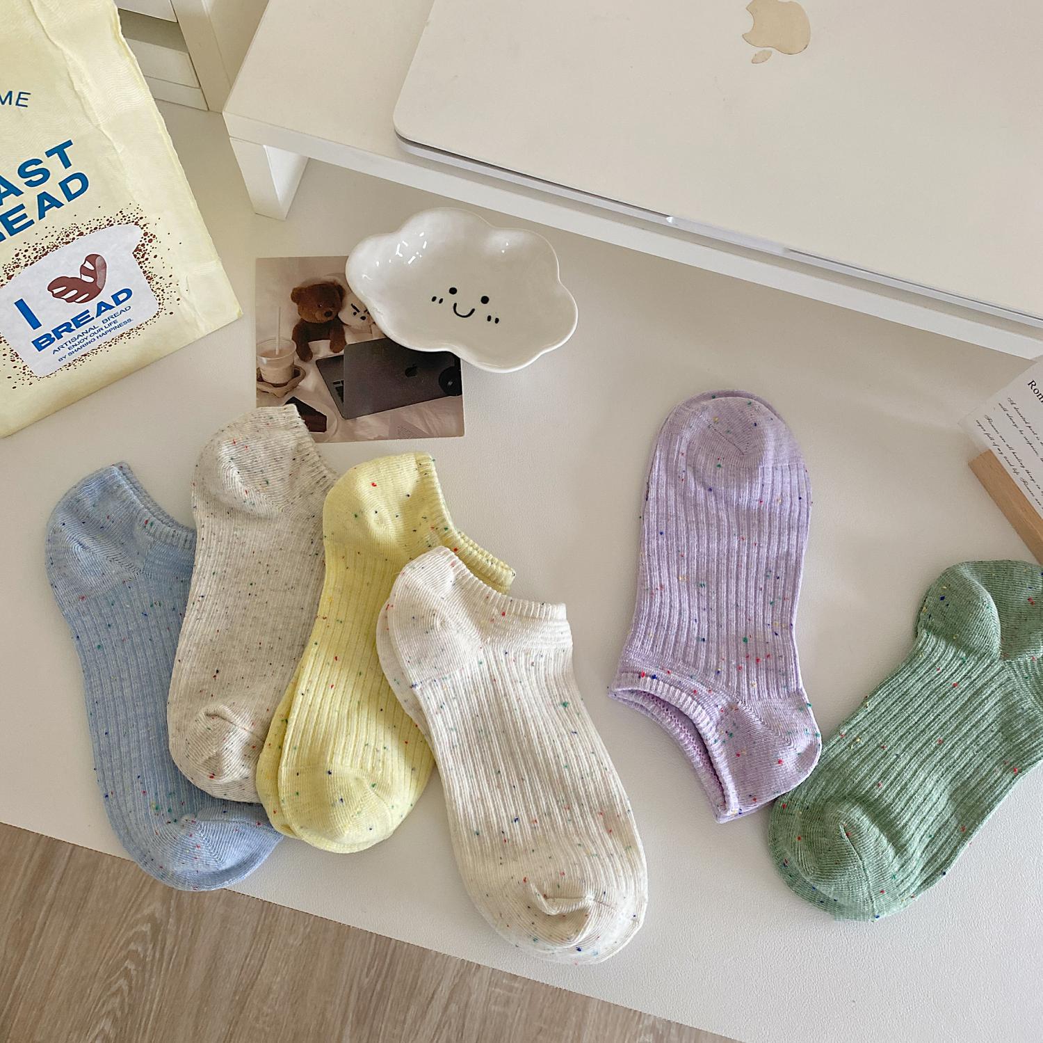 点子纱船袜女纯棉夏季薄款低帮浅口隐形袜硅胶防滑不掉跟女士短袜详情17