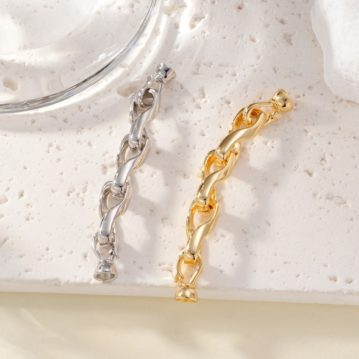 New smooth chain necklace clasp, copper-plated with real gold, retains color and exudes a high-end feel. DIY accessory for bracelet necklace clasp pic 10