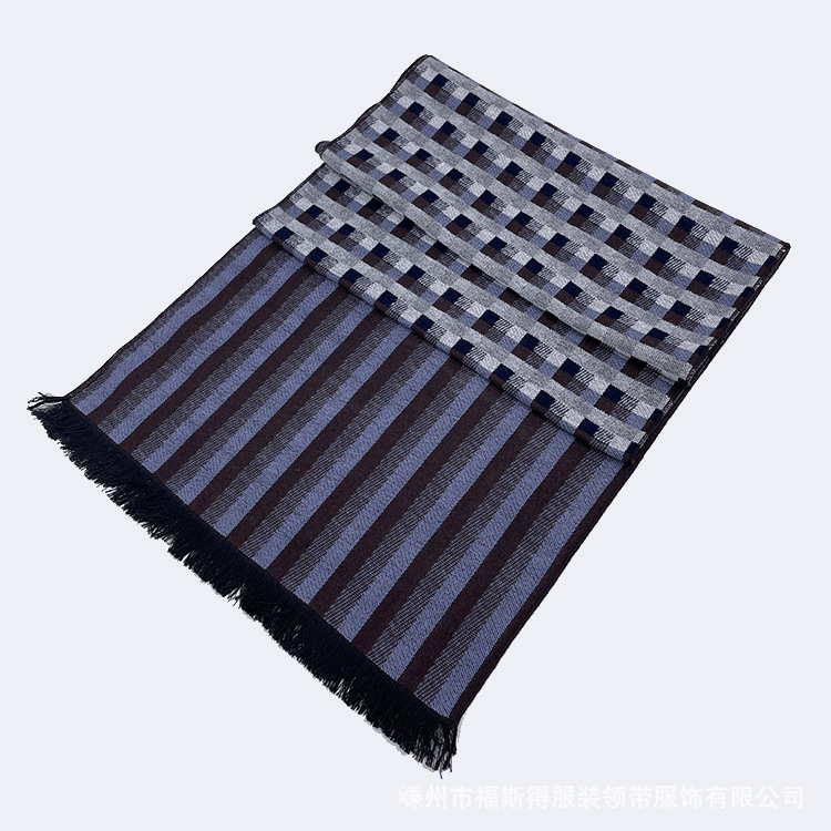 外贸男士围巾批发厂家男秋冬流苏围巾格子围巾仿羊绒围巾源厂家详情40