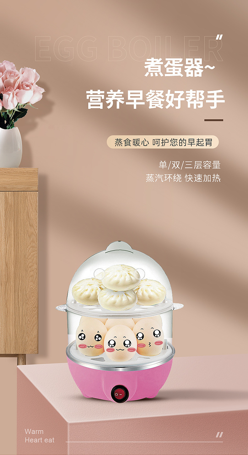 礼品煮蛋器多功能蒸蛋器煮蛋神器煮蛋机迷你蒸蛋机电商礼品跨境详情1