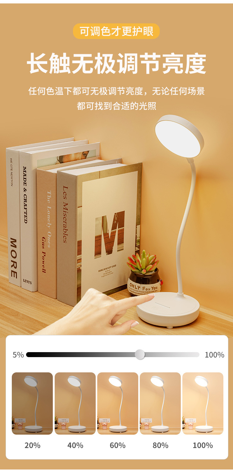 Creative folding led charging desk lamp, student dormitory study night light, bedroom bedside lamp, small gift desk lamp pic 6