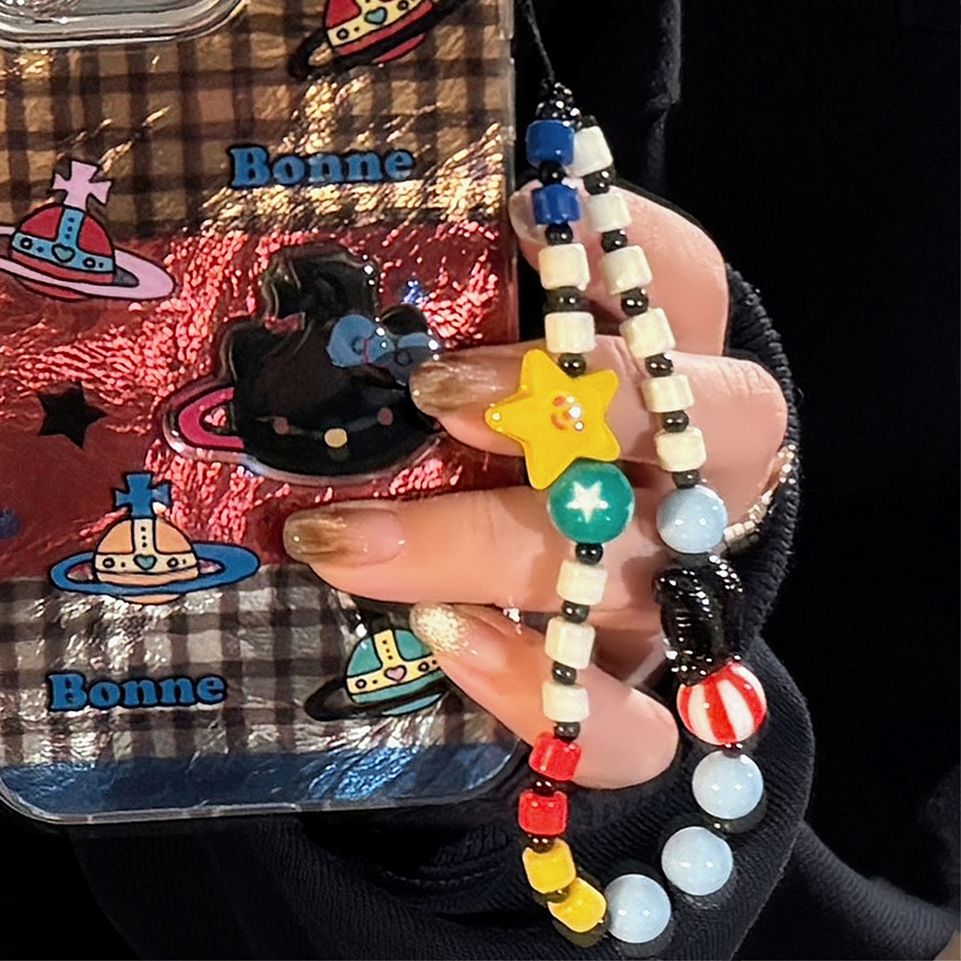 彩色链条手机壳挂绳适用苹果/华为便携手腕带绳个性ins多巴胺挂件详情21