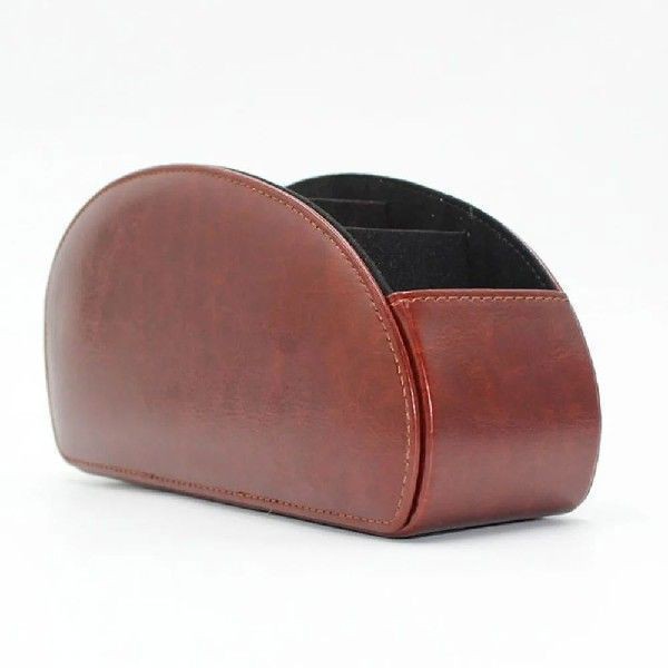 Leather storage rack with compartments, home leather storage rack, remote control stand, box tray, desktop organization pic 15