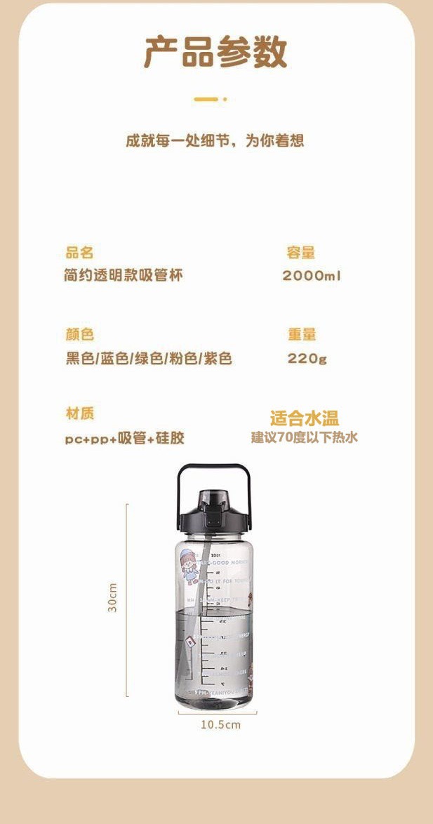 水杯超大容量太空杯便携塑料杯吸管杯子健身运动水壶跨境水杯批发详情5