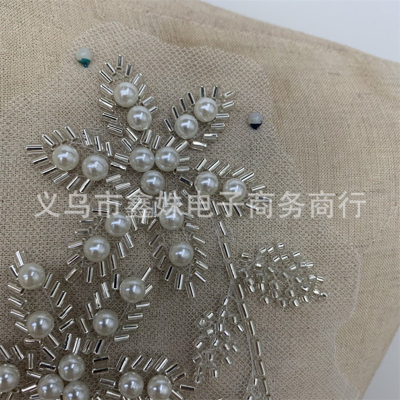 Silver tube bead floral collar clothing accessories, collar flower accessories and accessories pic 3