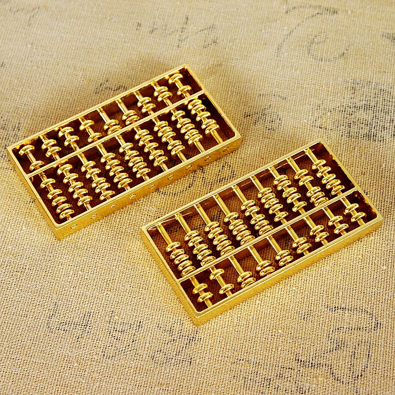 Special offer manufacturer direct delivery abacus keychain for wealth attraction, zinc alloy gold-plated daily pendant, handicraft, travel gold calculator pic 12