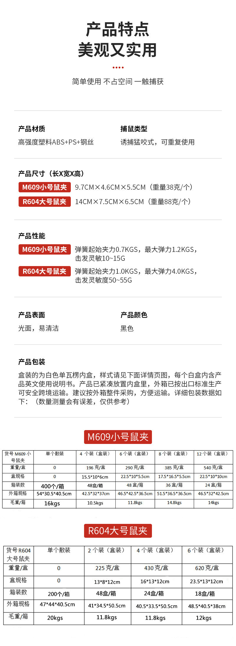 跨境老鼠夹 捕鼠器 塑料家用捕鼠夹 灵敏灭鼠工具 抓老鼠夹粘鼠板详情2