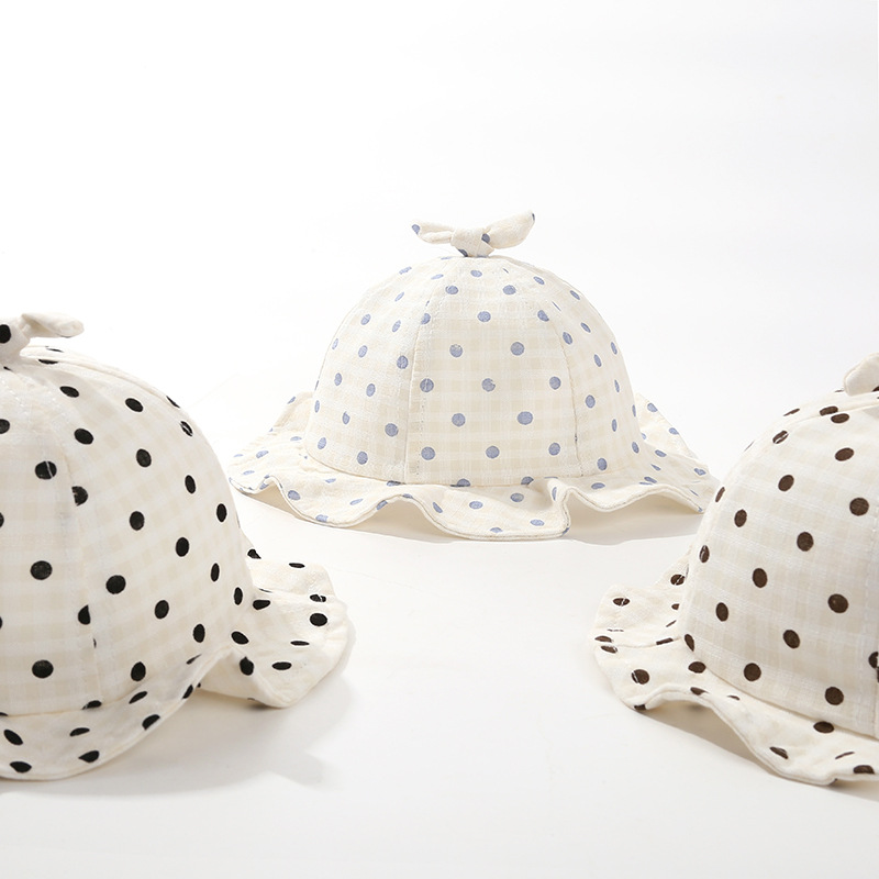 婴儿帽子春秋波点可爱超萌男宝宝渔夫帽婴幼儿女童遮阳防晒盆帽潮详情6
