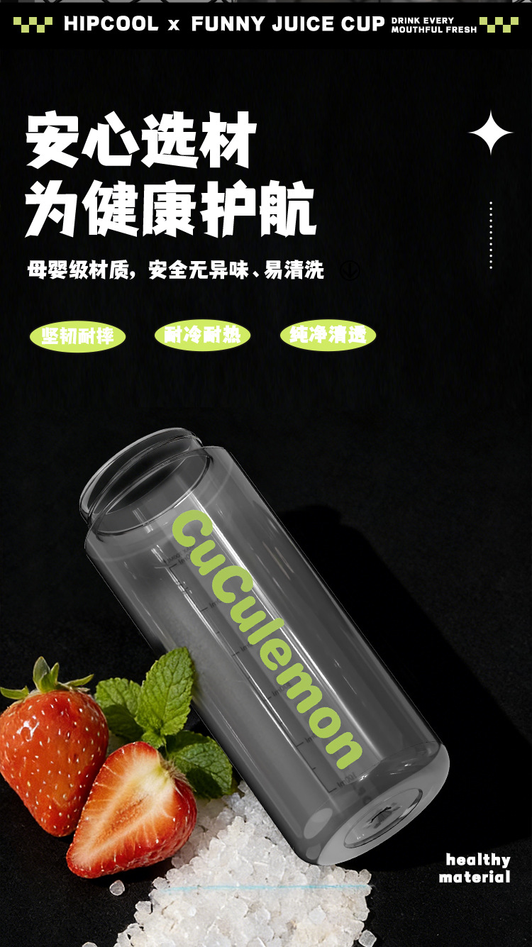 新款防摔耐热Tritan材质水杯速开随手杯户外运动塑料杯车载吸管杯详情6