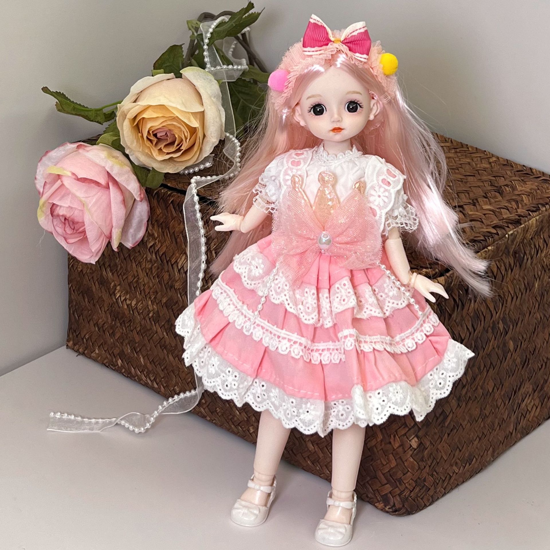 换装30cm洋娃娃公仔女孩衣服小公主玩具套装6分娃衣bjd人偶网红款详情9