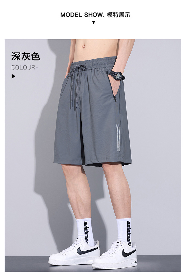 冰丝短裤男士夏季薄款2025新款速干外穿沙滩宽松休闲运动五分裤详情11