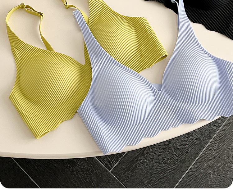 Soft support jelly strip seamless sexy bra for women, thin and small chest, gathering to look smaller, comfortable bra without steel rings, summer pic 10