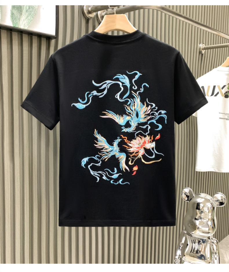 The new summer collection of Chinese trend short-sleeved T-shirts for men with round collars and half sleeves is a trendy choice for young people pic 3