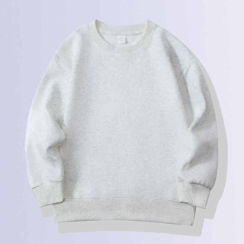 儿童纯棉圆领卫衣定制图案logo春秋款纯色320克光板卫衣跨境外贸详情17