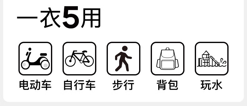 牧萌儿童雨衣男女孩全身防暴雨带书包位雨衣透气耐磨上学徒步雨披详情14