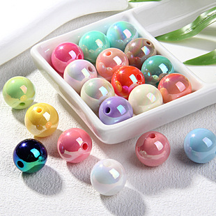 卡16七彩电镀珠中珠手绘珠素材diy手链车挂串珠散珠珠子厂家批发详情2