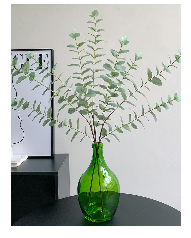 长枝3D打印手感仿真尤加利叶单支金钱叶拍照道具家居装饰假树叶详情11