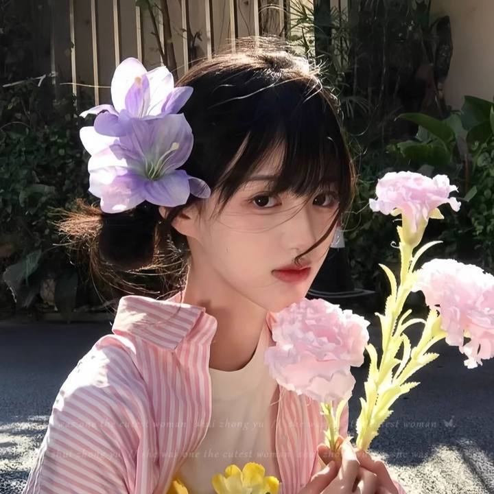 超仙氛围感仿真百合花朵发夹唯美高级感后脑勺盘发鲨鱼夹发抓头饰详情9