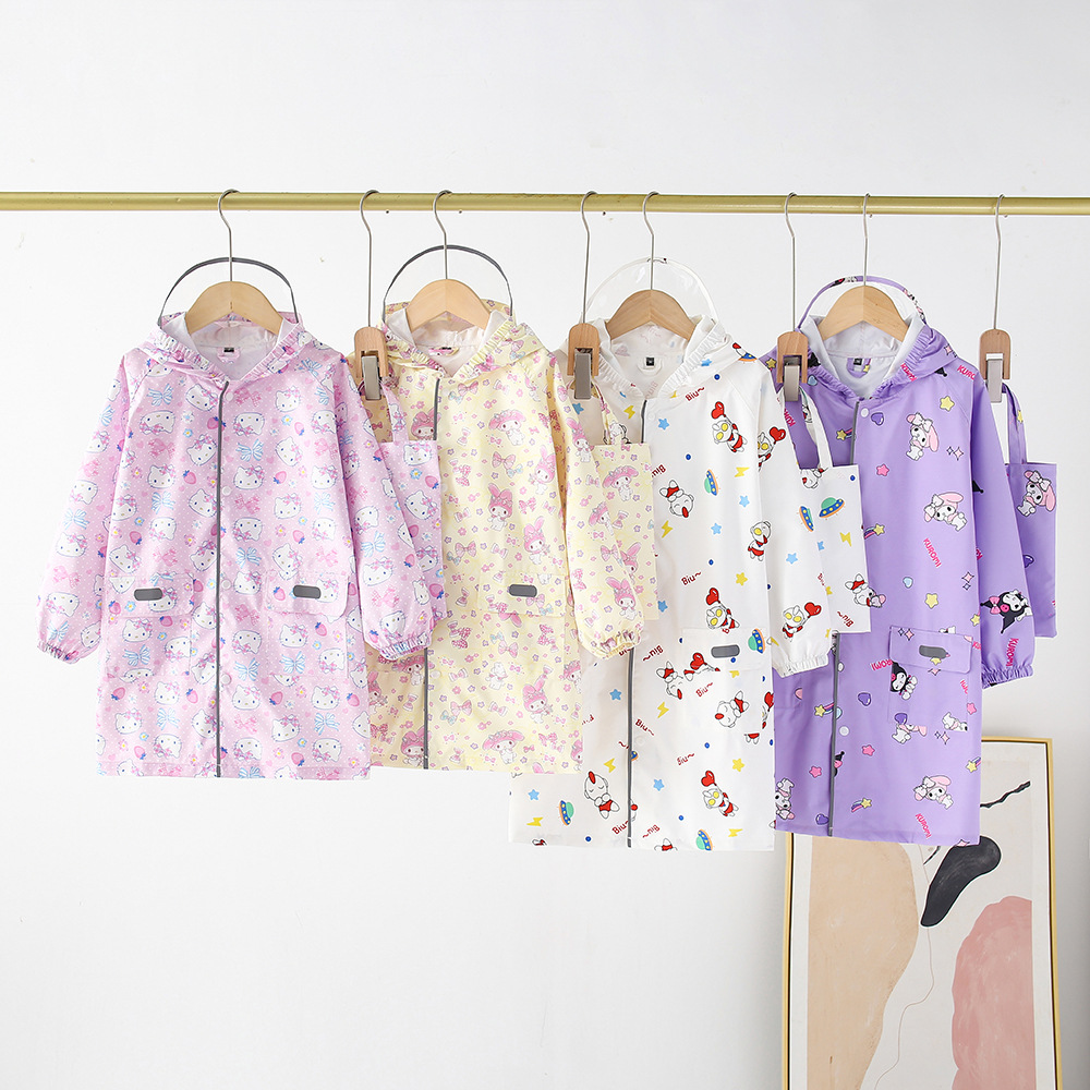 高品质库洛萌奥特儿童雨衣长款书包位大帽檐雨衣中小童雨披强防水详情3