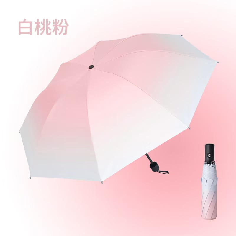 三折折叠伞渐变伞黑胶晴雨两用遮阳伞女防晒防紫外线雨伞自动详情10