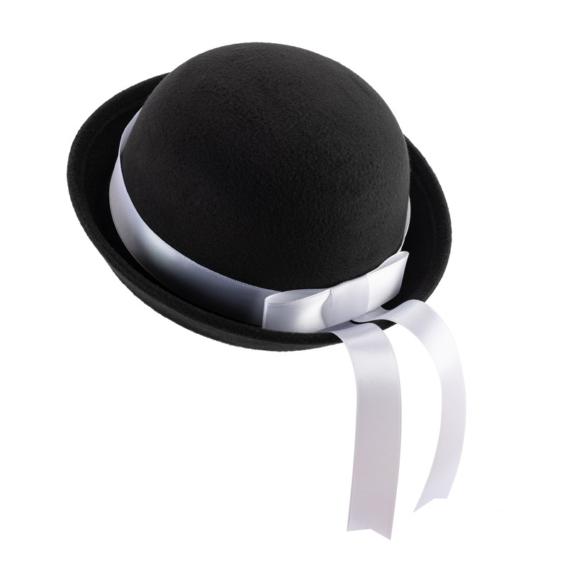 JK uniform cap, small round cap, Japanese style, versatile dome woolen top hat, ribbon hat, school style, kindergarten pic 3