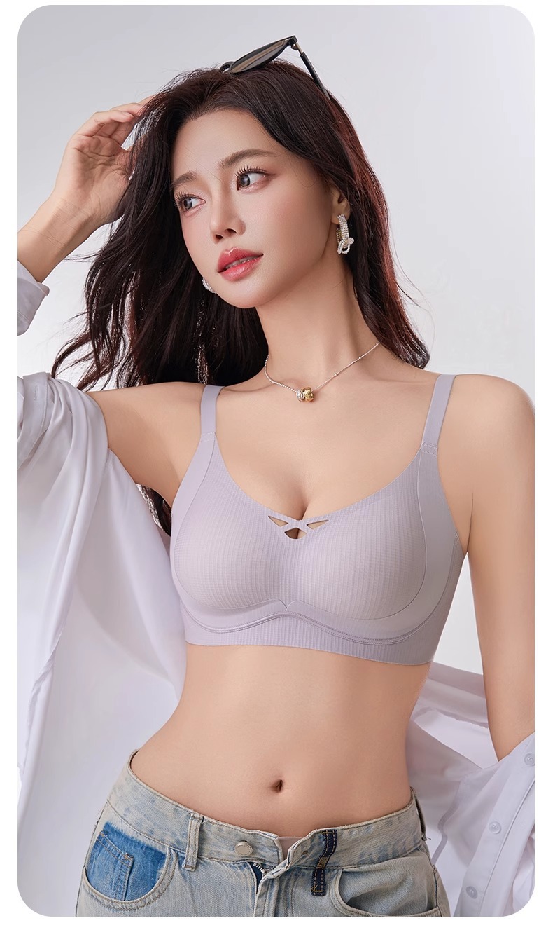 无痕舒适云朵内衣女士小胸收副乳聚拢上托防下垂薄款无钢圈文胸罩详情20