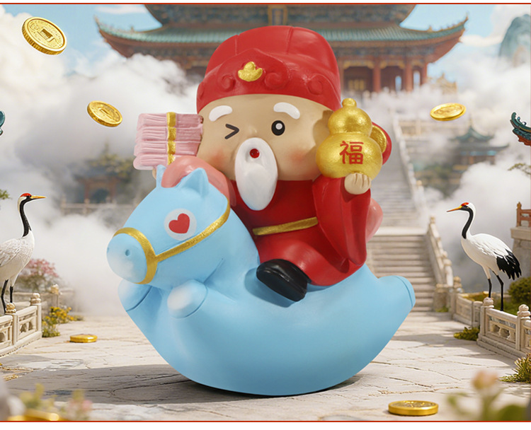 马上有财神盲盒 办公室桌面装饰创意摆件卡通萌趣树脂工艺品盲盒详情17