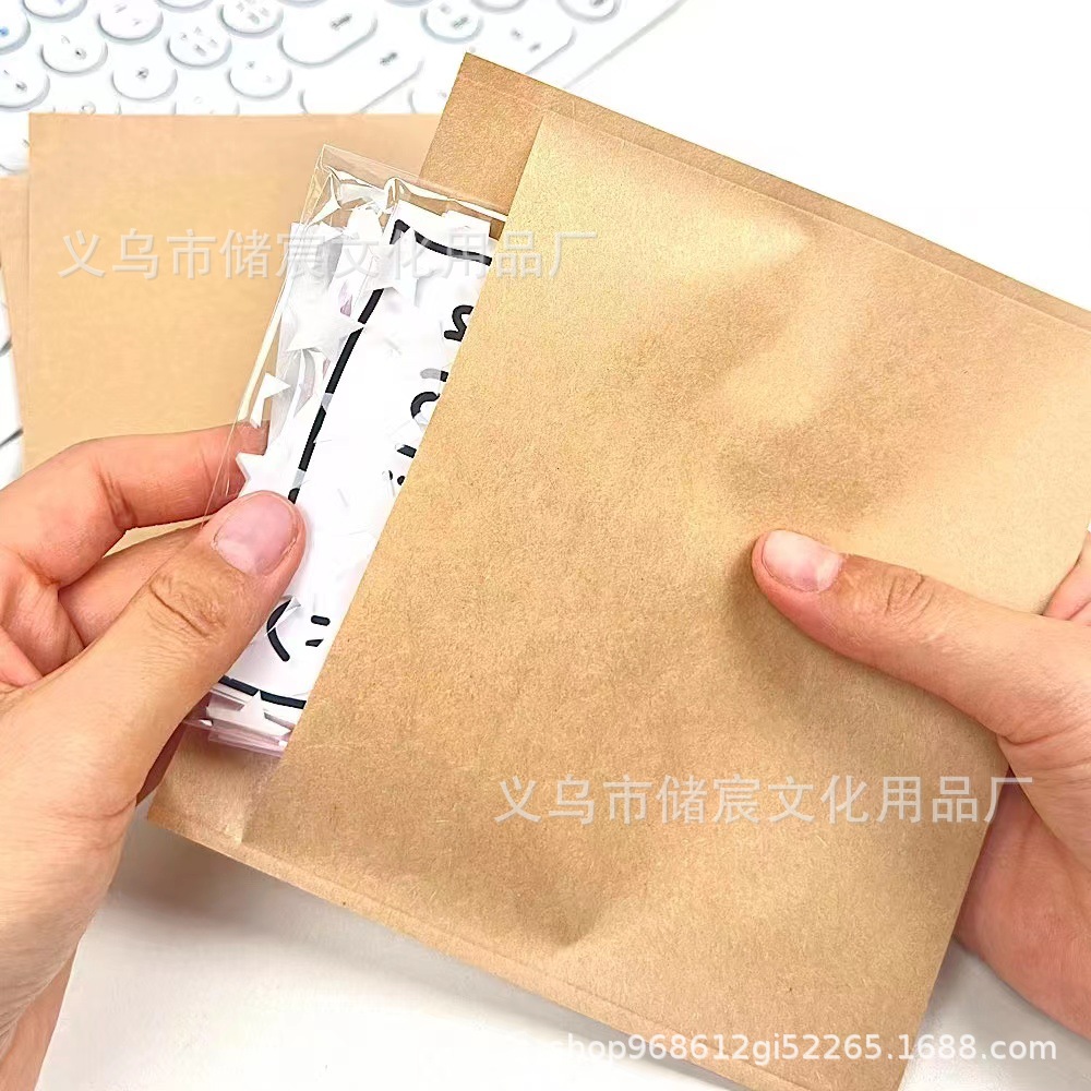 Ins-style blank kraft paper bags, card packaging materials, small card sleeves, notebook materials packaging, gift packaging bags pic 8