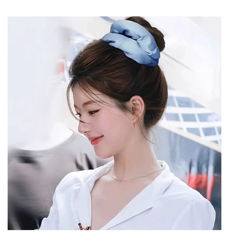 高级感枕头大肠发圈女网红超大号睡眠神器头绳丸子头发绳卷发头饰详情15