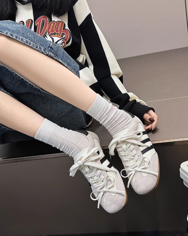 真皮德训鞋子女鞋百搭软底单鞋2025夏季新款透气休闲运动鞋阿甘鞋详情14