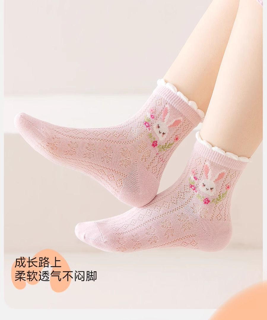 儿童袜子女童夏季薄款小女孩网眼短袜春袜宝宝春夏天童袜详情3