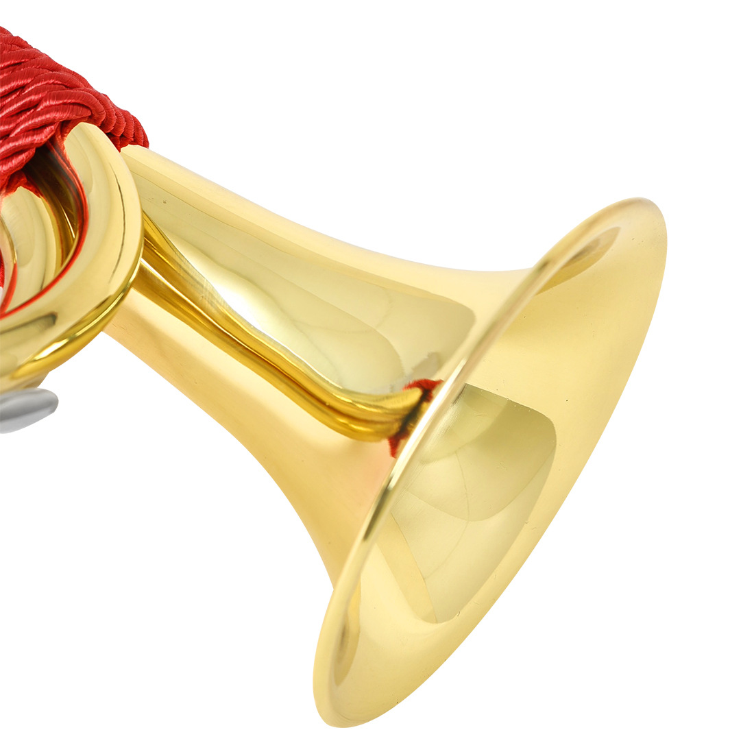 The red woven handle of the foreign trade big step, the Spanish army bugle, the Young Pioneers bugle, the brass charge bugle, and the Youth Bugle horn pic 11