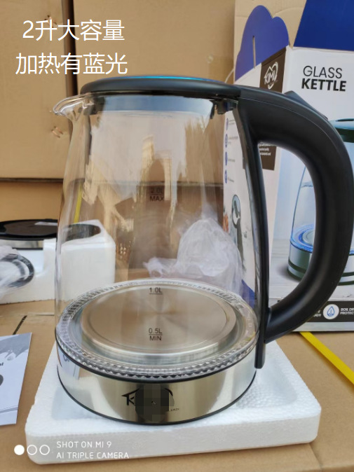 Glass electric kettles of 110V American standard or 220V, Southeast Asian cross-border e-commerce manufacturers, French three-plug kettles, etc pic 2
