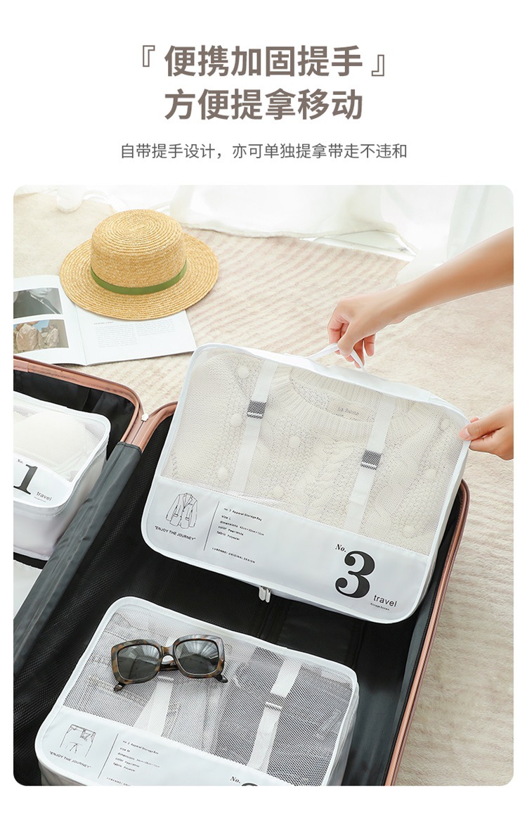 Travel storage bags, 7-piece set for portable clothing storage, makeup and toiletries bags, and luggage compartments during business trips and travels pic 9