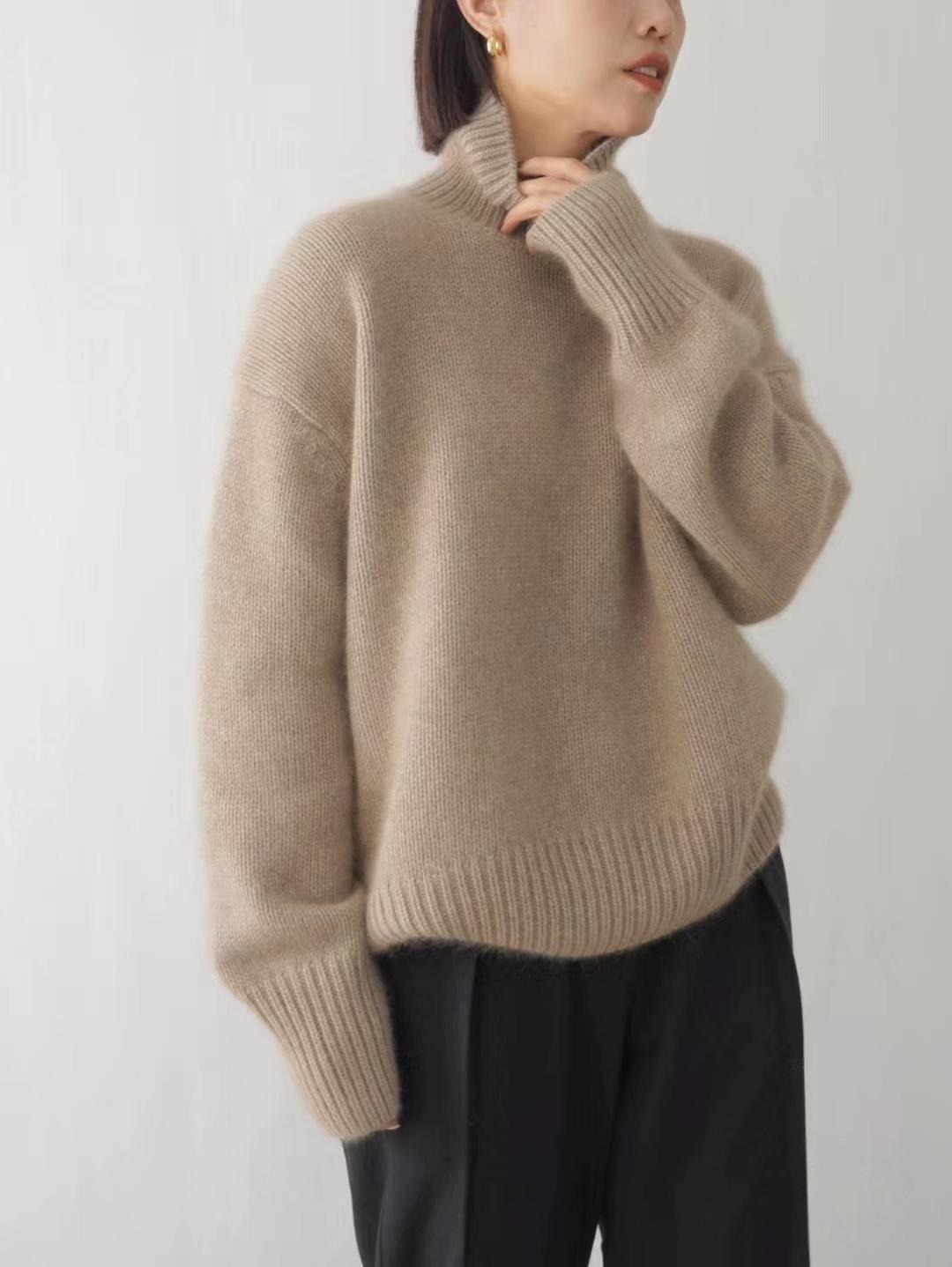 A loose and versatile knitted pullover with a laid-back style for women to wear over a high-neck sweater from Europe and America in the autumn and winter of 2025 pic 35