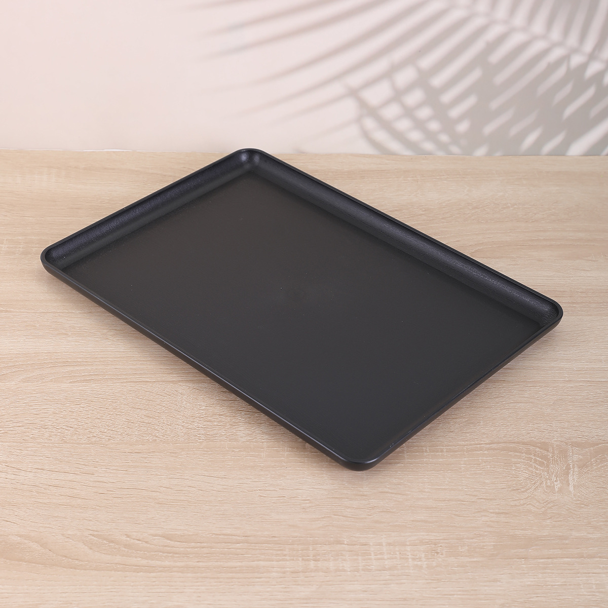 New Korean-style plastic tray, simple pure black square plastic tray, hotel and guesthouse tea tray, canteen food delivery tray pic 4