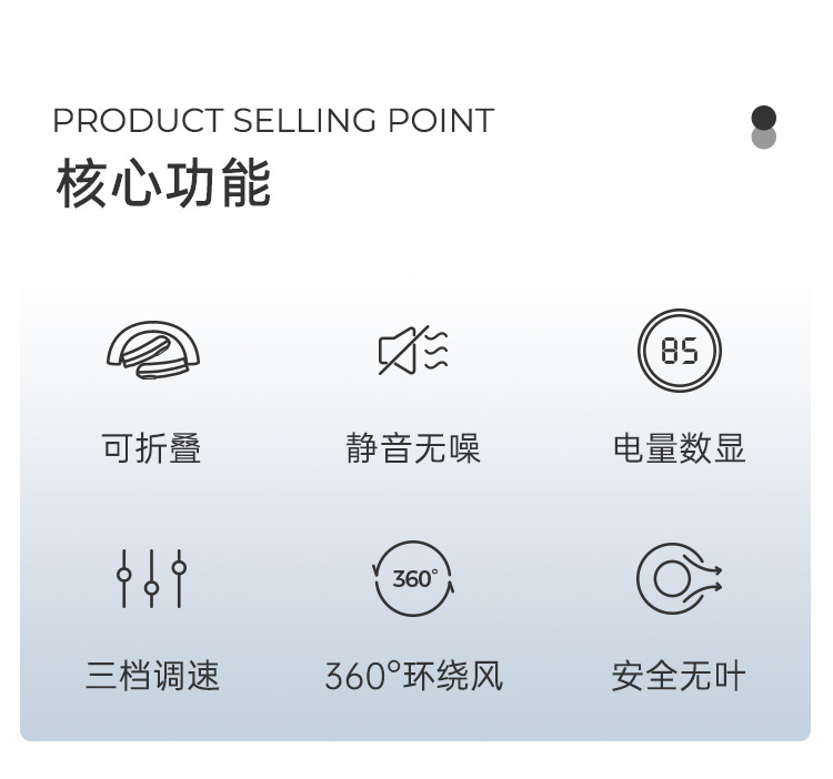 季想新款懒人挂脖风扇 静音户外运动USB迷你电风扇 无叶挂脖电风扇 跨境专供 小巧便携冷风随行详情5
