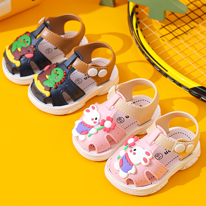 儿童凉鞋卡通幼儿包头洞洞鞋男童宝宝室内防滑软底女童沙滩鞋夏季详情3