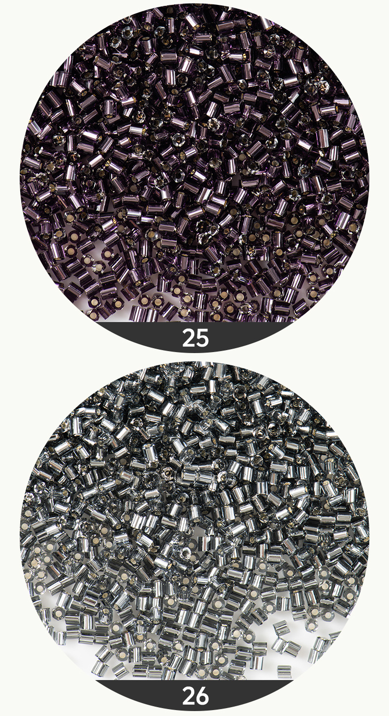 FGB千色玻璃米珠2x3mm灌银角珠管珠DIY手工饰品配件串珠流苏散珠详情11