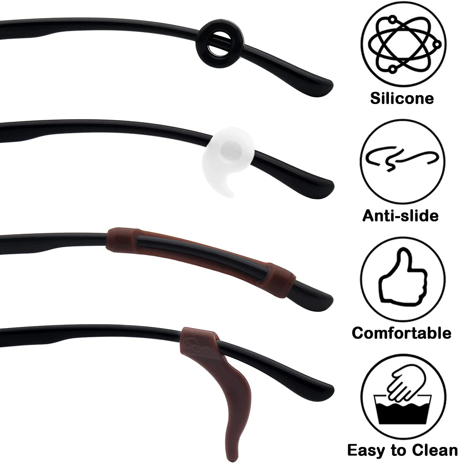 Cross-border glasses, anti-slip earring glasses, 12 pairs of fixators, silicone glasses, temple brackets, anti-slip ear pads, glasses pic 8