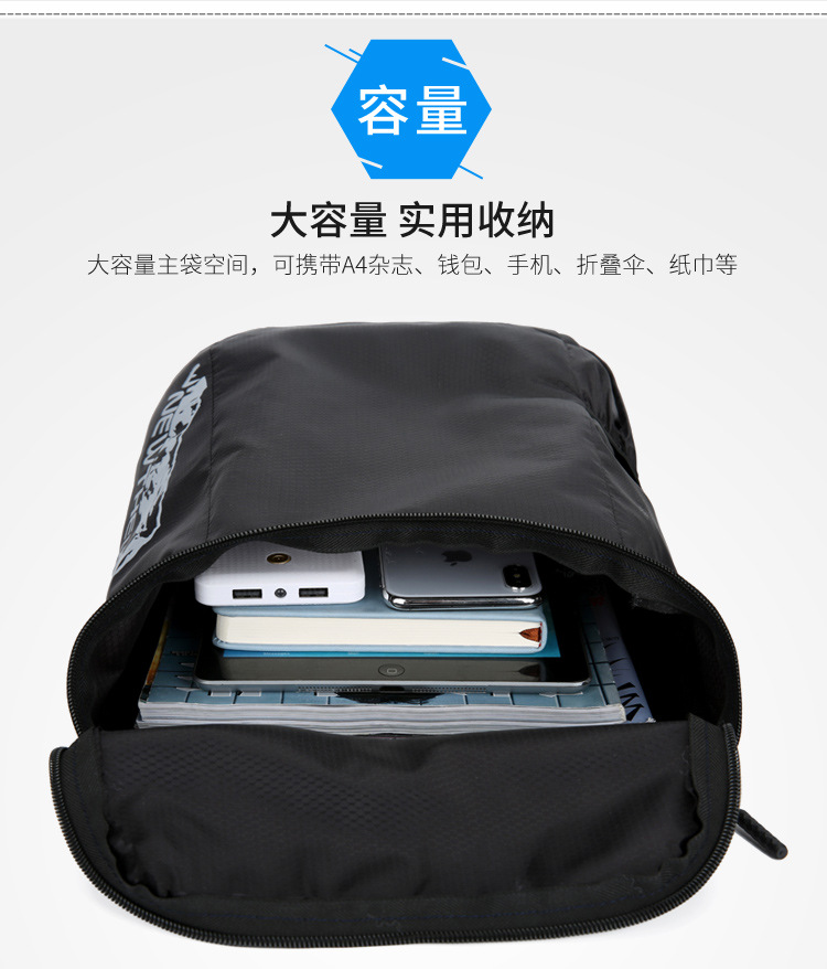 Wholesale of cross-border best-selling ultra-light skin bags, casual travel portable storage bags, and multi-functional foldable backpacks pic 8
