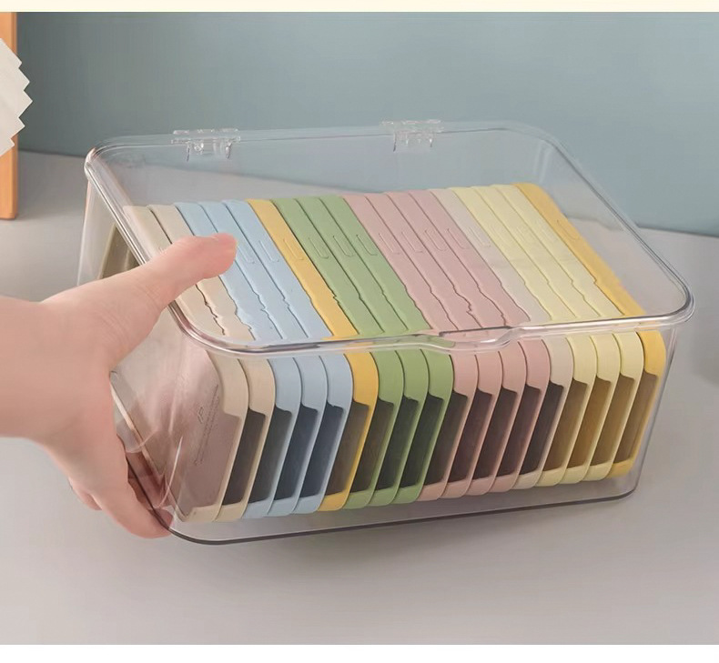 A mobile phone case storage box with a dust-proof lid, a desktop drawer for storing sundries and organizing the dormitory, a transparent storage box pic 11