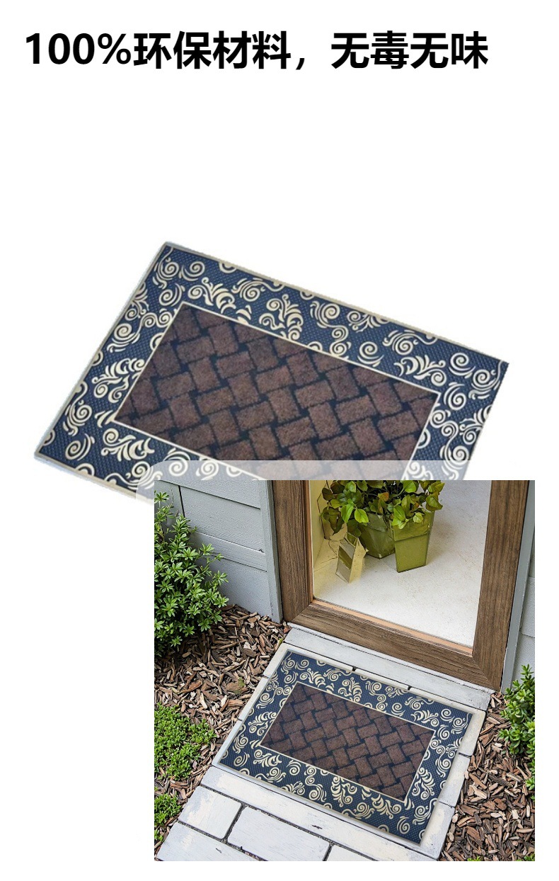 Almohadilla antideslizante de caucho negro y plástico almohadilla de inyección de película de aluminio venta caliente de comercio exterior almohadilla de bienvenida europea máquina de prensa almohadilla de raspado de barro en la puerta pic 3