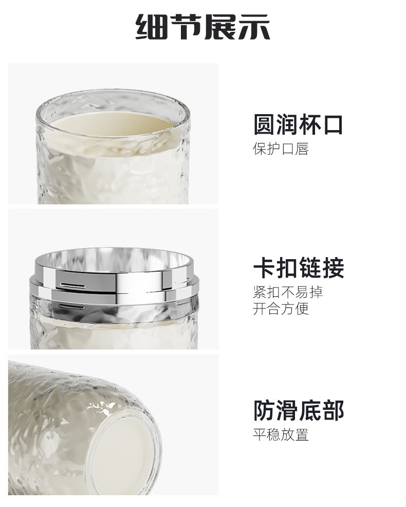 家庭旅行漱口杯套装用刷牙杯透明水波纹口杯三合一牙杯牙刷收纳盒 pic 8