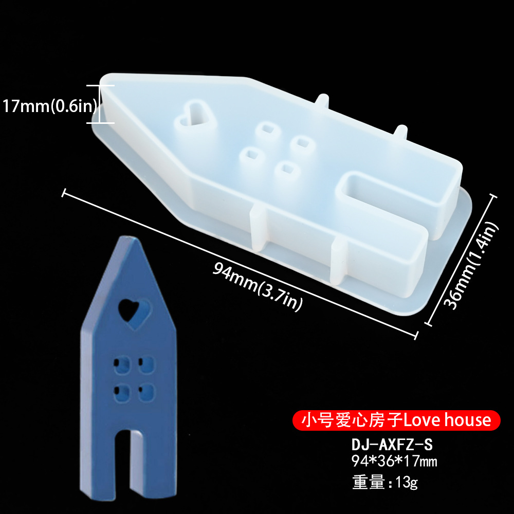 艺高爱心天使硅胶模具房子兔子石膏摆件模具复活节滴胶模具现货详情11